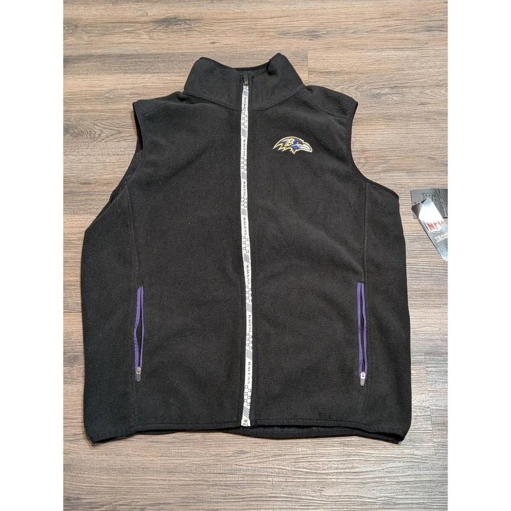 Baltimore Ravens NFL Team Apparel Black Fleece‎ Vest Medium NFL